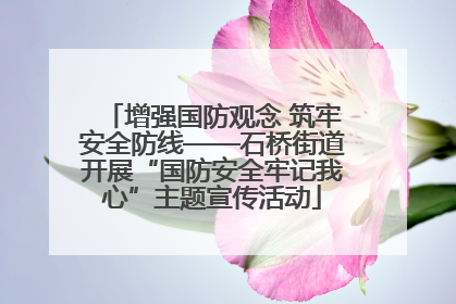 增强国防观念 筑牢安全防线——石桥街道开展“国防安全牢记我心”主题宣传活动