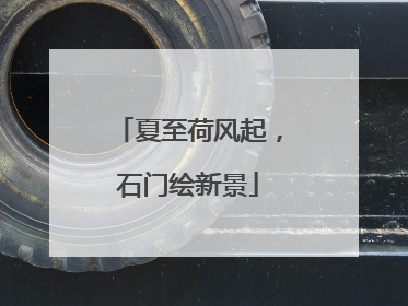 夏至荷风起，石门绘新景
