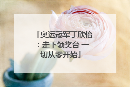 奥运冠军丁欣怡：走下领奖台 一切从零开始