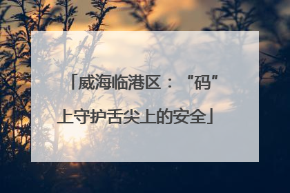 威海临港区：“码”上守护舌尖上的安全