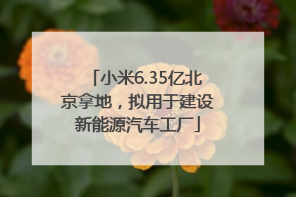 小米6.35亿北京拿地，拟用于建设新能源汽车工厂