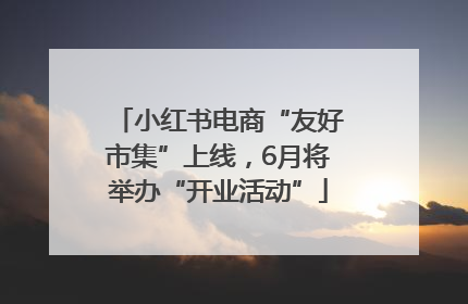 小红书电商“友好市集”上线，6月将举办“开业活动”