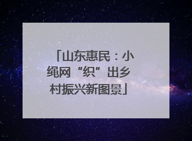 山东惠民：小绳网“织”出乡村振兴新图景