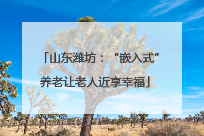 山东潍坊：“嵌入式”养老让老人近享幸福