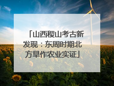 山西稷山考古新发现：东周时期北方旱作农业实证