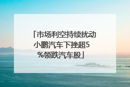 市场利空持续扰动 小鹏汽车下挫超5%领跌汽车股