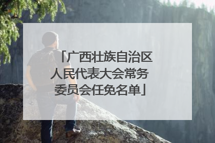 广西壮族自治区人民代表大会常务委员会任免名单