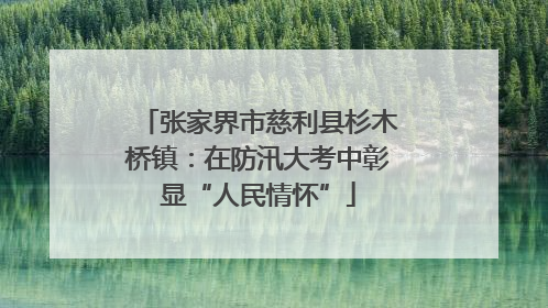 张家界市慈利县杉木桥镇：在防汛大考中彰显“人民情怀”
