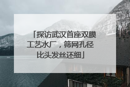 探访武汉首座双膜工艺水厂，筛网孔径比头发丝还细