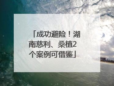 成功避险！湖南慈利、桑植2个案例可借鉴