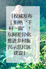 权威发布｜拒绝“千村一面”！东阿差异化推进乡村振兴示范片区建设