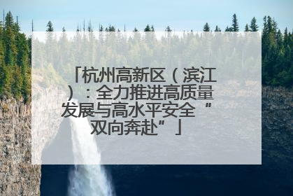 杭州高新区（滨江）：全力推进高质量发展与高水平安全“双向奔赴”