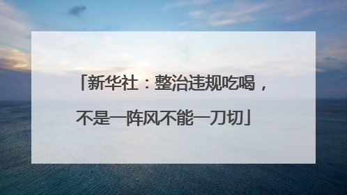 新华社：整治违规吃喝，不是一阵风不能一刀切