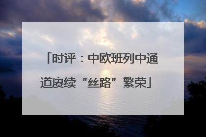 时评：中欧班列中通道赓续“丝路”繁荣