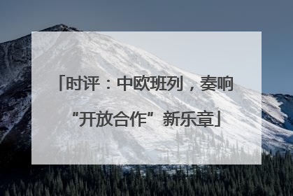 时评：中欧班列，奏响“开放合作”新乐章