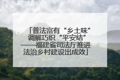 普法富有“乡土味” 调解巧织“平安结”——福建省司法厅推进法治乡村建设出成效