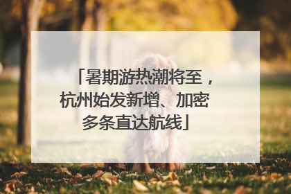暑期游热潮将至，杭州始发新增、加密多条直达航线