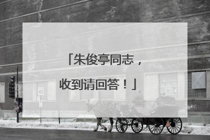 朱俊亭同志，收到请回答！