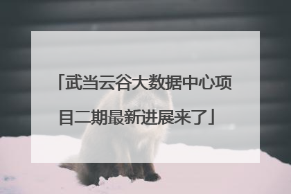 武当云谷大数据中心项目二期最新进展来了