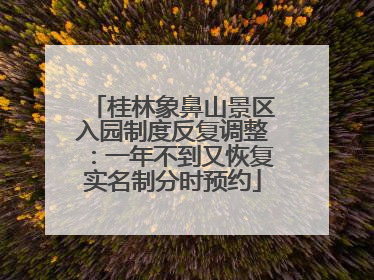 桂林象鼻山景区入园制度反复调整：一年不到又恢复实名制分时预约