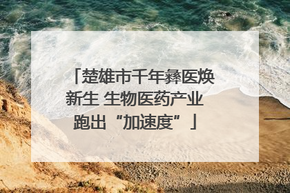 楚雄市千年彝医焕新生 生物医药产业跑出“加速度”