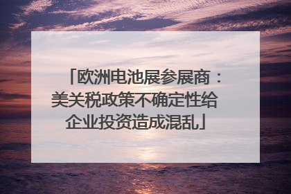 欧洲电池展参展商：美关税政策不确定性给企业投资造成混乱