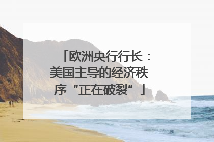 欧洲央行行长：美国主导的经济秩序“正在破裂”