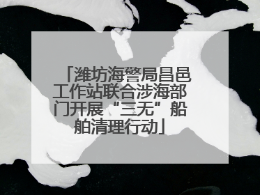 潍坊海警局昌邑工作站联合涉海部门开展“三无”船舶清理行动