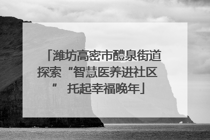潍坊高密市醴泉街道探索“智慧医养进社区” 托起幸福晚年