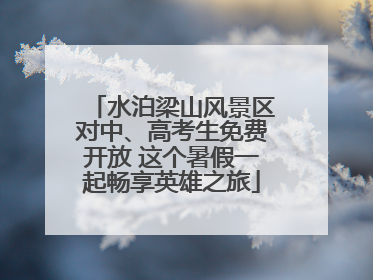 水泊梁山风景区对中、高考生免费开放 这个暑假一起畅享英雄之旅