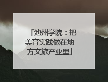池州学院：把美育实践做在地方文旅产业里