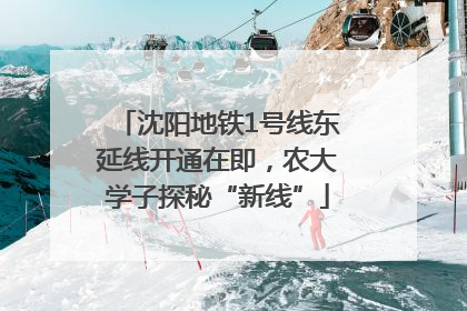 沈阳地铁1号线东延线开通在即，农大学子探秘“新线”
