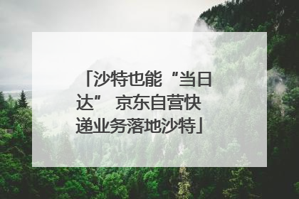沙特也能“当日达” 京东自营快递业务落地沙特