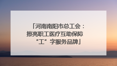 河南南阳市总工会：擦亮职工医疗互助保障“工”字服务品牌