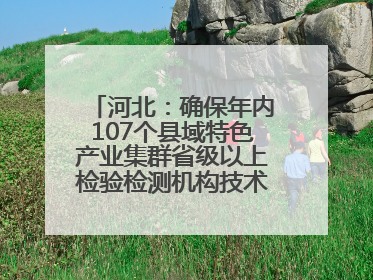 河北：确保年内107个县域特色产业集群省级以上检验检测机构技术服务全覆盖