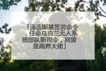 泽连斯基签署命令，任命乌克兰无人系统部队新司令，其曾是商界大佬