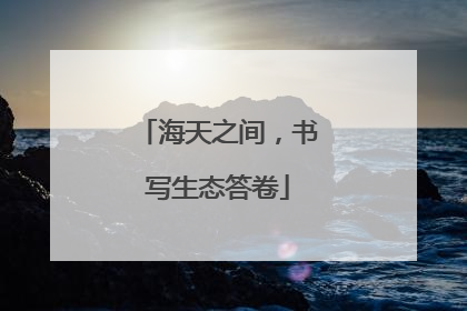 海天之间，书写生态答卷