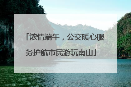 浓情端午，公交暖心服务护航市民游玩南山