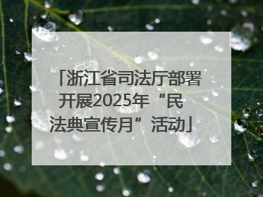 浙江省司法厅部署开展2025年“民法典宣传月”活动