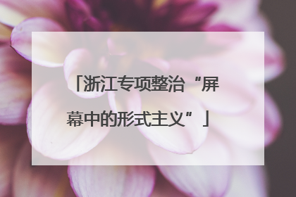 浙江专项整治“屏幕中的形式主义”
