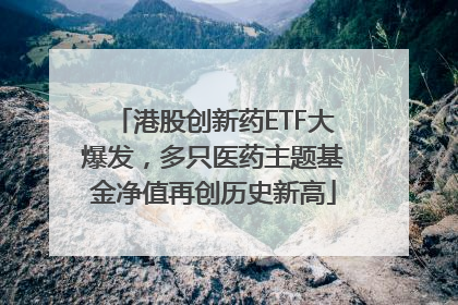 港股创新药ETF大爆发，多只医药主题基金净值再创历史新高