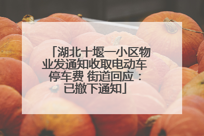 湖北十堰一小区物业发通知收取电动车停车费 街道回应：已撤下通知