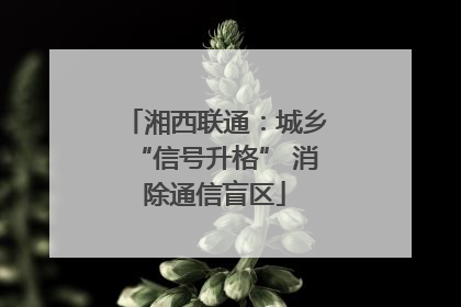 湘西联通：城乡“信号升格” 消除通信盲区