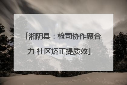 湘阴县：检司协作聚合力 社区矫正提质效