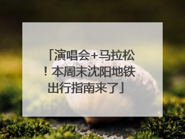 演唱会+马拉松！本周末沈阳地铁出行指南来了