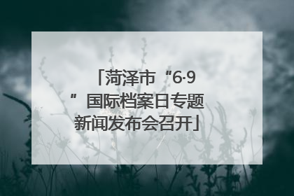 菏泽市“6·9”国际档案日专题新闻发布会召开