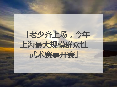 老少齐上场，今年上海最大规模群众性武术赛事开赛