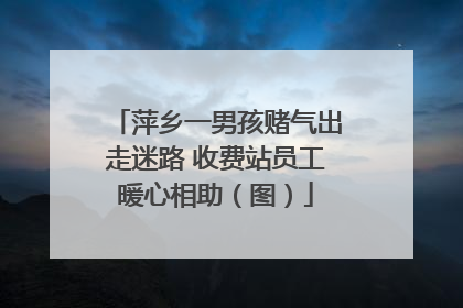 萍乡一男孩赌气出走迷路 收费站员工暖心相助（图）