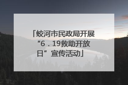 蛟河市民政局开展“6．19救助开放日”宣传活动