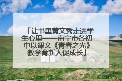 让书里黄文秀走进学生心里——南宁市各初中以课文《青春之光》教学育新人促成长